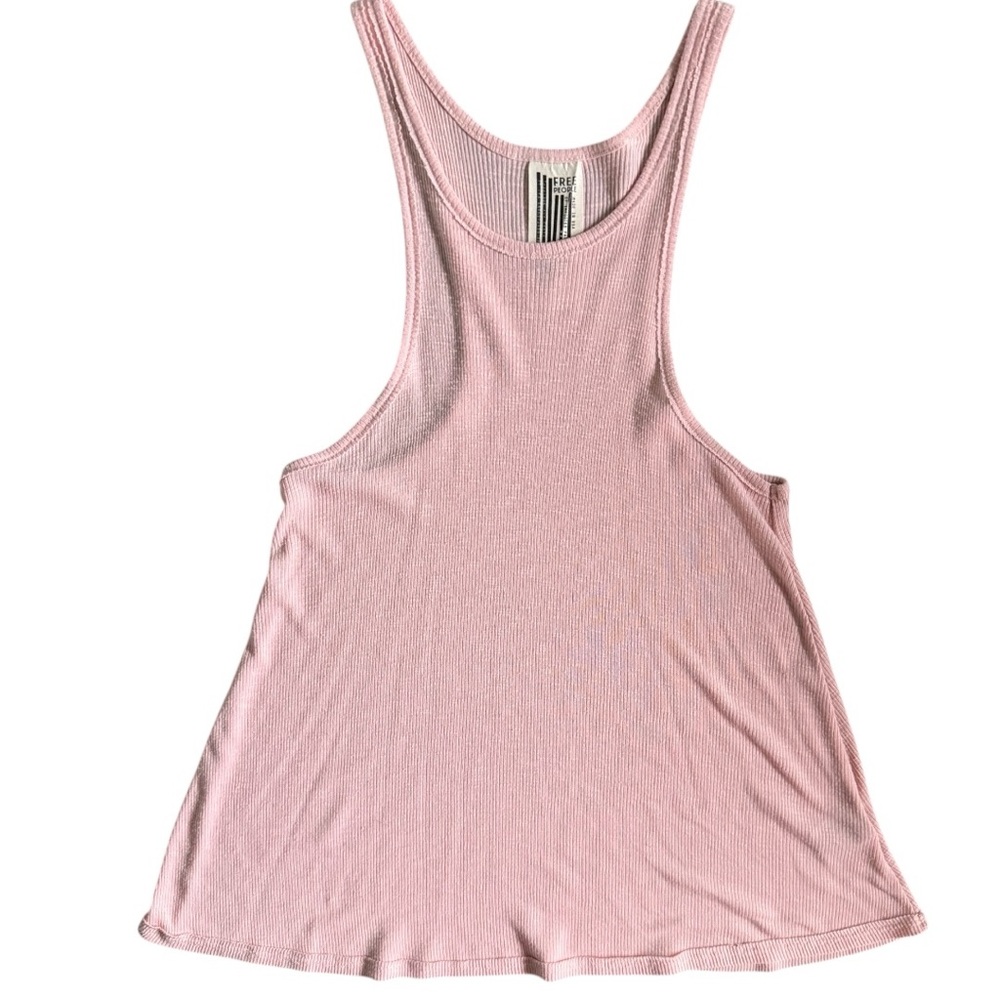 Free People Tank Top Womens Ribbed Racerback Tank Flowy Relaxed Pink Size Small
